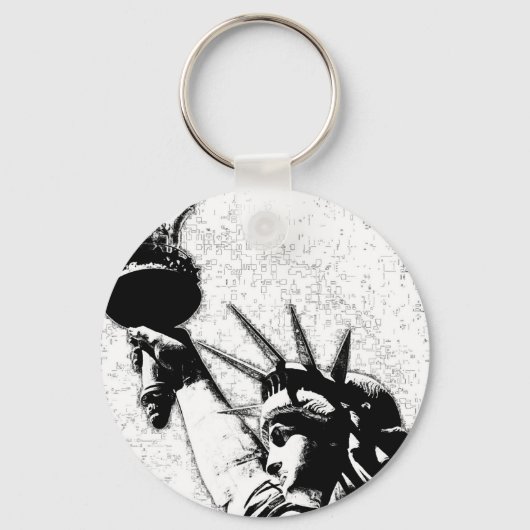 B&W Vrijheidsbeeld Sleutelhanger (Voorkant)