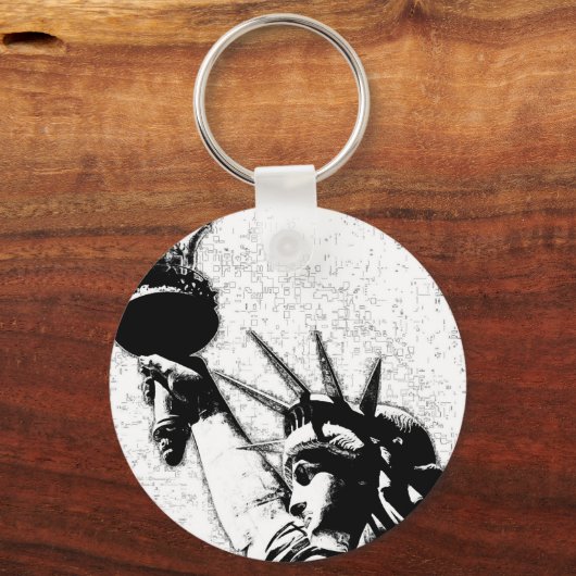 B&W Vrijheidsbeeld Sleutelhanger (Voorkant)