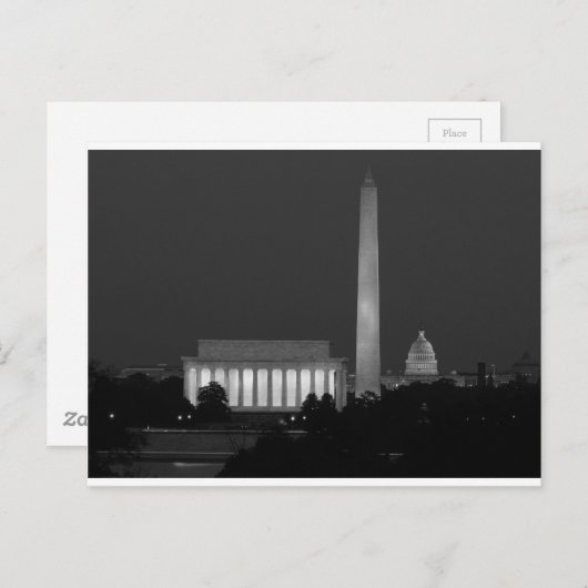 B&W Washington DC 3 Briefkaart (Voorkant / Achterkant)