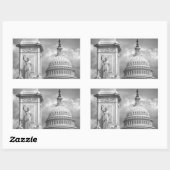 B&W Washington DC Rechthoekige Sticker (Vel)
