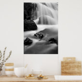 B&W waterval, Californië Poster (Keuken)