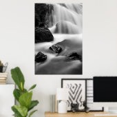 B&W waterval, Californië Poster (Thuiskantoor)