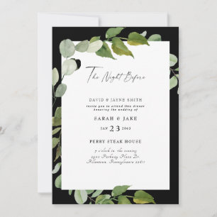 B/W Waterverf Greenery de nacht voor Kaart