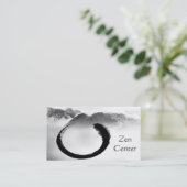 B&W Waterverf Tranquil Mountains Zen Enso Visitekaartje (Staand voorkant)