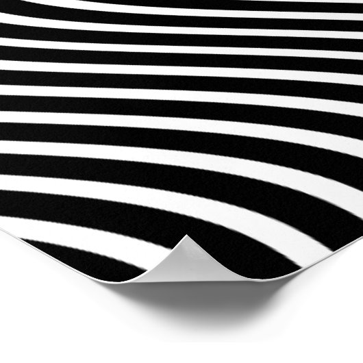 B&W Wavy Lines optische illusie kunst Poster (Hoek)