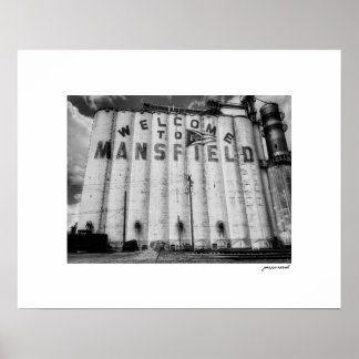 B&W Welcome to Mansfield Ohio Graansilo's Poster