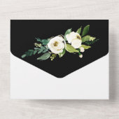 B/W & White Floral Vrijgezellenfeest Elegant All In One Uitnodiging (Achterkant)