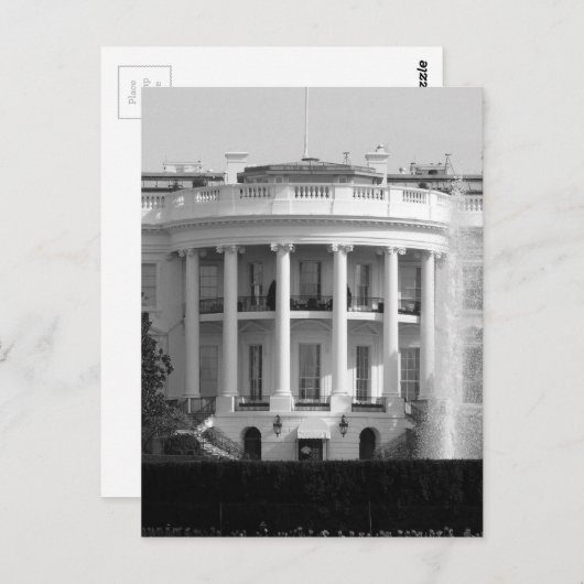 B&W White House Briefkaart (Voorkant / Achterkant)