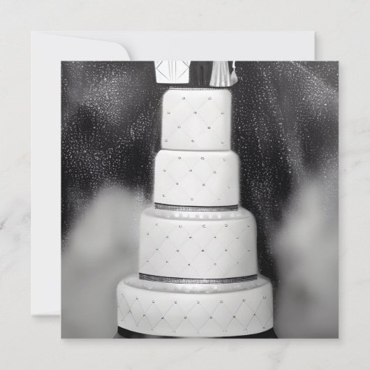 B&W White Retro Wedding Cake (Achterkant)