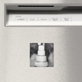 B&W White Retro Wedding Cake Magneet (Insitu (Vaatwasser))