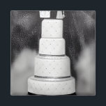 B&W White Retro Wedding Cake Magneet<br><div class="desc">B&W White Retro Wedding Cake</div>