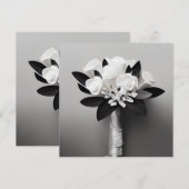 B&W White Rose Bouquet (Voorkant / Achterkant)