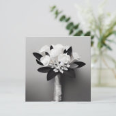 B&W White Rose Bouquet (Staand voorkant)