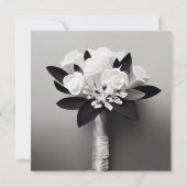 B&W White Rose Bouquet (Achterkant)
