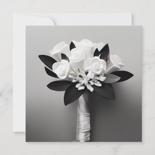 B&W White Rose Bouquet (Voorkant)