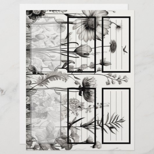 B&W Wildbloemen Suzy's tuin 1 Blank  (Voorkant / Achterkant)