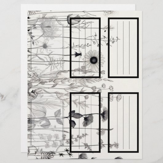 B&W Wildbloemen Suzy's tuin 5 Blank (Voorkant / Achterkant)