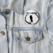 B&W Winter Raven Edgar Allan Poe Nevermore Ronde Button 5,7 Cm (In situ)