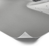 B&W Witte Retro Bruiloftstaart Poster (Hoek)