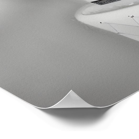 B&W Witte Retro Trouwtaart Poster (Hoek)