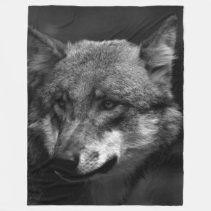 B&W Wolf Fleece Deken