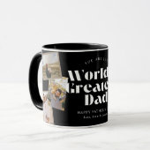 B & W World's Greatest Dad 6 foto-collage Mok (Voorkant links)