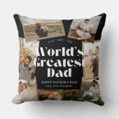 B & W World's Greatest Dad 7 foto collage Kussen (Voorkant)