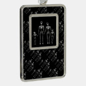 B&W X-Ray Skeleton familie Verzilverd Omlijst Ornament (Rechts)