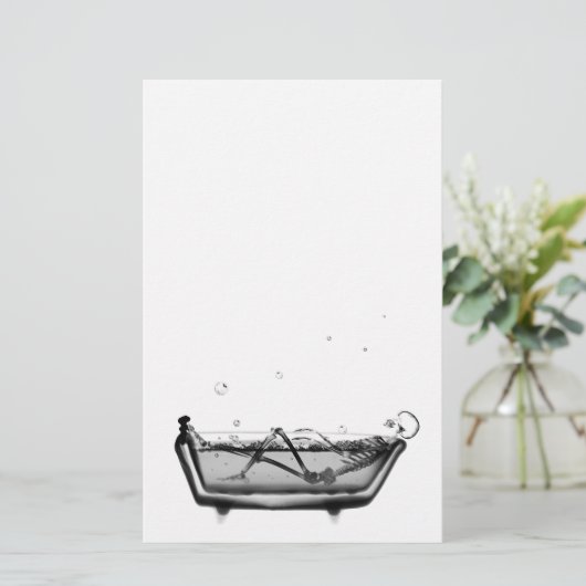 B&W X-Ray Skeleton in Baath Skull Briefpapier (Staand voorkant)