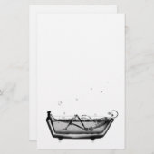 B&W X-Ray Skeleton in Baath Skull Briefpapier (Voorkant / Achterkant)