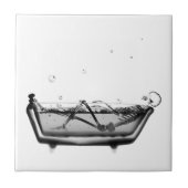 B&W X-Ray Skeleton in Baath Skull Tegeltje (Voorkant)