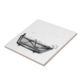 B&W X-Ray Skeleton in Baath Skull Tegeltje (Zijkant)