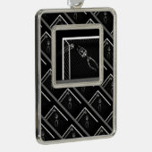 B&W X-Ray Skeleton Soccer Goalie Verzilverd Omlijst Ornament (Rechts)
