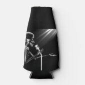 B&W X-Ray Vision Skeleton Zingend op microscoop Flesjeskoeler (Voorkant)