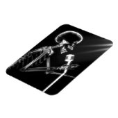 B&W X-Ray Vision Skeleton Zingend op microscoop Magneet (Linkerzijde)