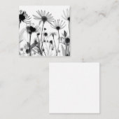 B&W X-Ray Wildflower Notitiekaartje (Voorkant / Achterkant)