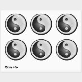 B&W Yin&Yang Ronde Sticker (Vel)