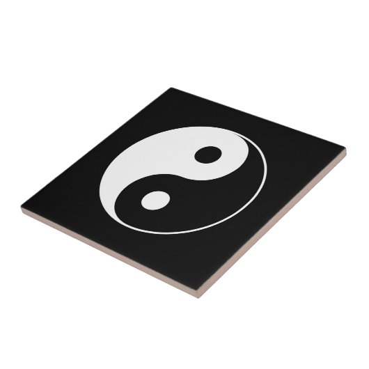 B & W Yin Yang Symbol Tile Tegeltje (Zijkant)