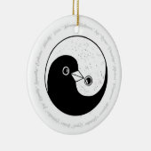 B/W Yin Yang vredesduiven keramische decoratie (Rechts)