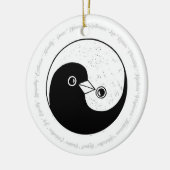 B/W Yin Yang vredesduiven keramische decoratie (Links)