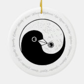 B/W Yin Yang vredesduiven keramische decoratie (Achterkant)