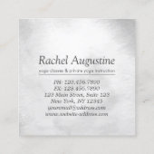 B&W Yoga Instructor Meditation Tree Pose om Symboo Vierkante Visitekaartje (Achterkant)