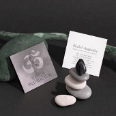 B&W Yoga Instructor Meditation Tree Pose om Symboo Vierkante Visitekaartje