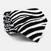 B&W Zebra Print Stropdas (Opgerold)