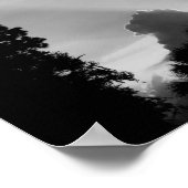 B&W zonnestralen bij zonsondergang - Sky Photo Poster (Hoek)