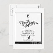 B was een vleermuis briefkaart (Voorkant / Achterkant)