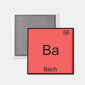 Ba - Bach Grappig Chemie Elementsymbool T-Shirt Magneet (Voorkant / Achterkant)