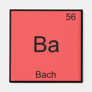 Ba - Bach Grappig Chemie Elementsymbool T-Shirt Magneet