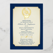 BA - Bachelor of Arts Diploma Universitaire Opleid Folie Uitnodiging (Voorkant)