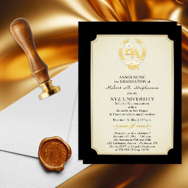 BA - Bachelor of Arts Diploma Universitaire Opleid Folie Uitnodiging